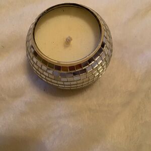Silver Mosaic Candle Holder